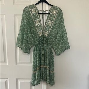 Elegant Green Boho Dress